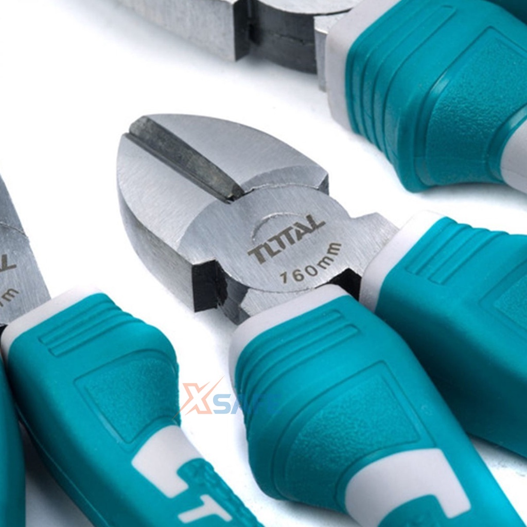 Bộ 3 kìm đa năng TOTAL THT1K0301 Kềm cắt kềm răng điện kềm mũi nhọn thép CrV siêu cứng bền cắt kẹp tuốt dây điện cáp kẽm