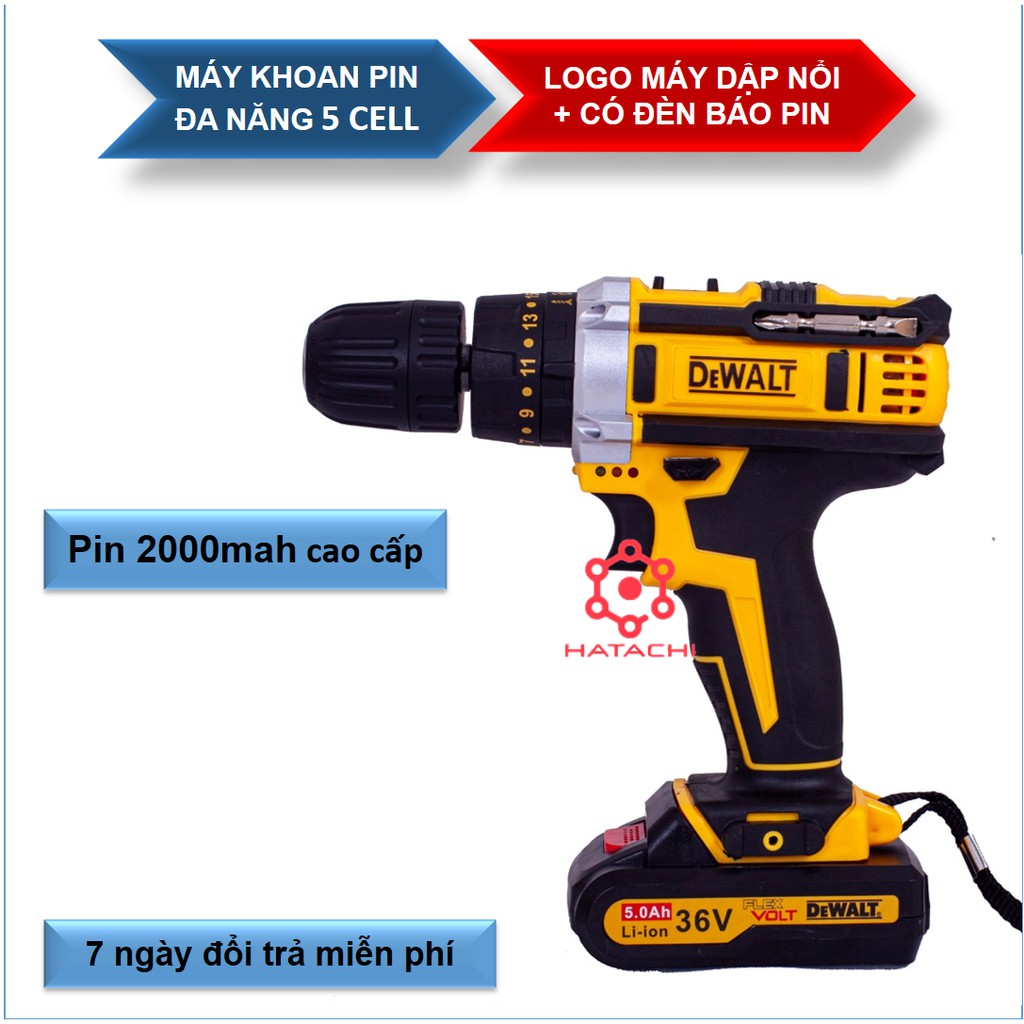 Máy khoan pin - Máy khoan 3 chức năng - Bắt vít, khoan tường, khoan gỗ,....