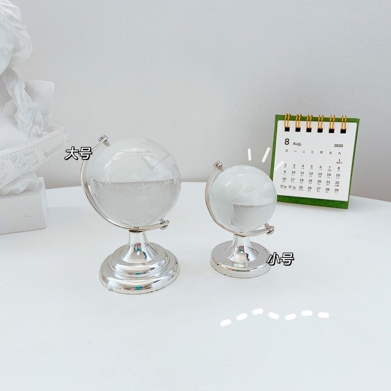 Quả Cầu Thủy Tinh Mini Trang Trí, Decor Bàn Học