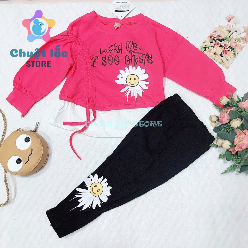 Đồ Bộ Cho Bé Gái Chuột Lắc Store Hình Hoa Cúc Chất Cotton 4 Chiều Cho Bé Từ 1 Tuổi Đến 7Tuổi