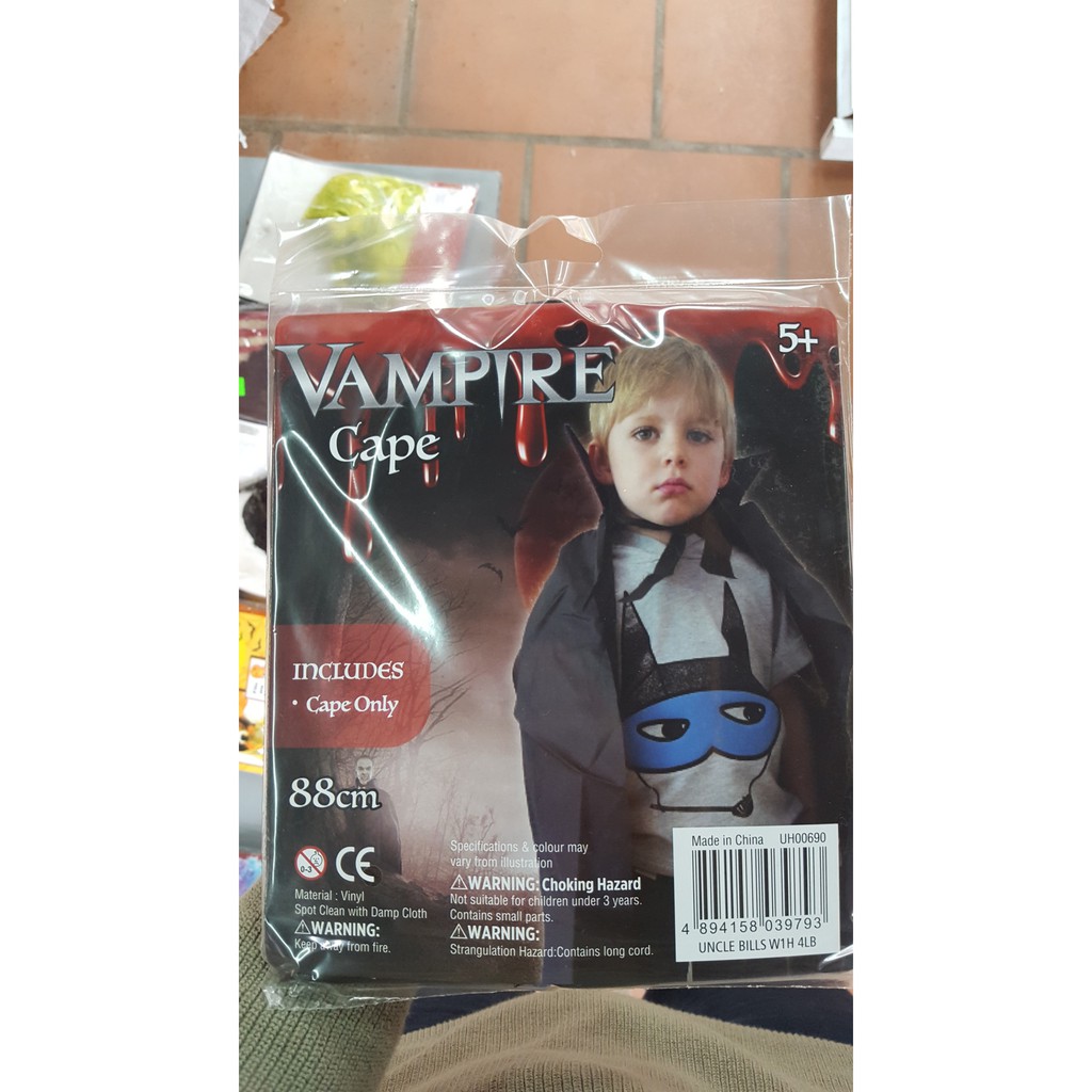 Áo choàng ma cà rồng cho trẻ em 80cm Halloween Uncle Bills UH00690