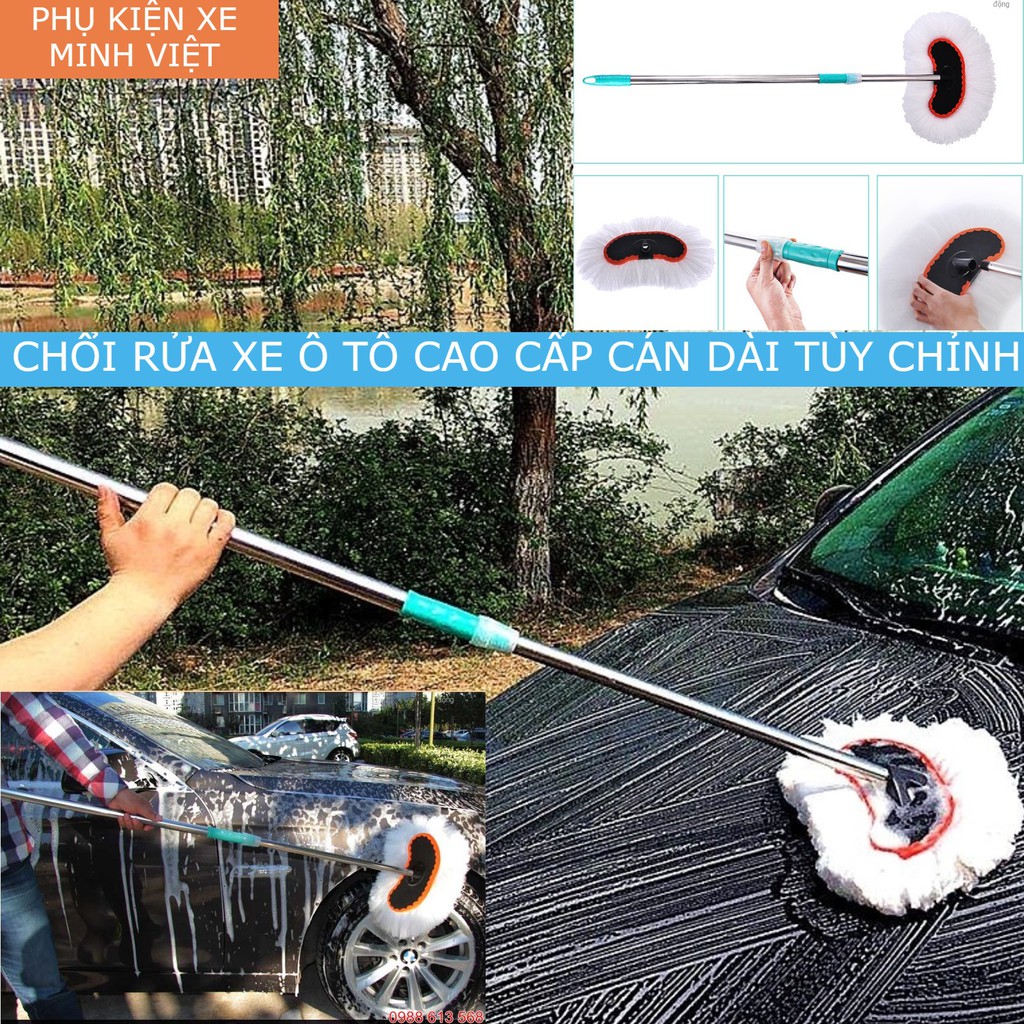 Chổi rửa xe ô tô cán dài đa năng, lau chùi rửa xe chuyên nghiệp, loại dài 1