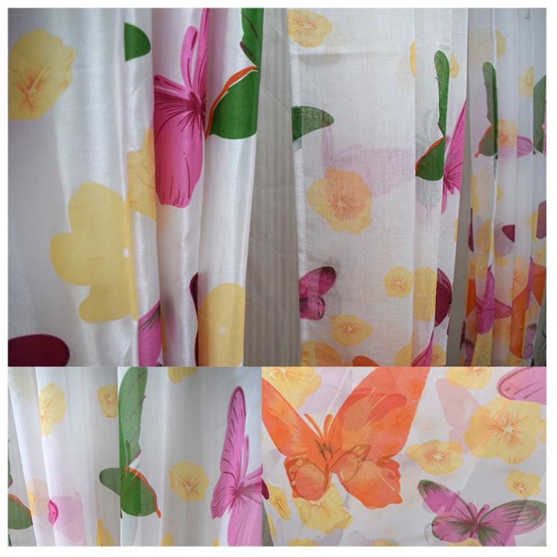 Màn treo cửa hình bướm nhiều màu (100x270 cm)