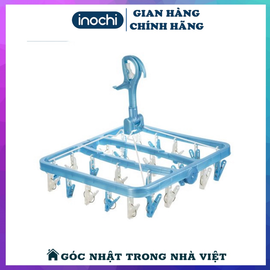 Móc Chùm Phơi Quần Áo Sơ Sinh, Đồ Cho Bé Vuông Gập Hara - Inochi