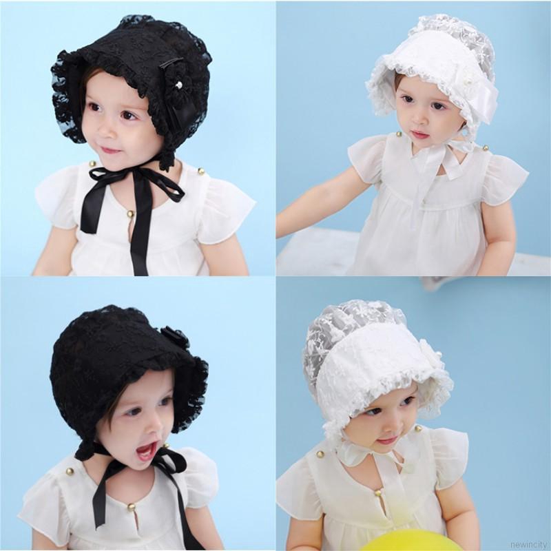 Mũ phối ren hoa phong cách Hàn Quốc xinh xắn đáng yêu cho bé gái