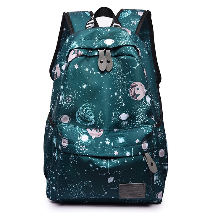 Balo vải dù chống nước họa tiết galaxy phong cách Hàn Quốc size 42cm BALO-539