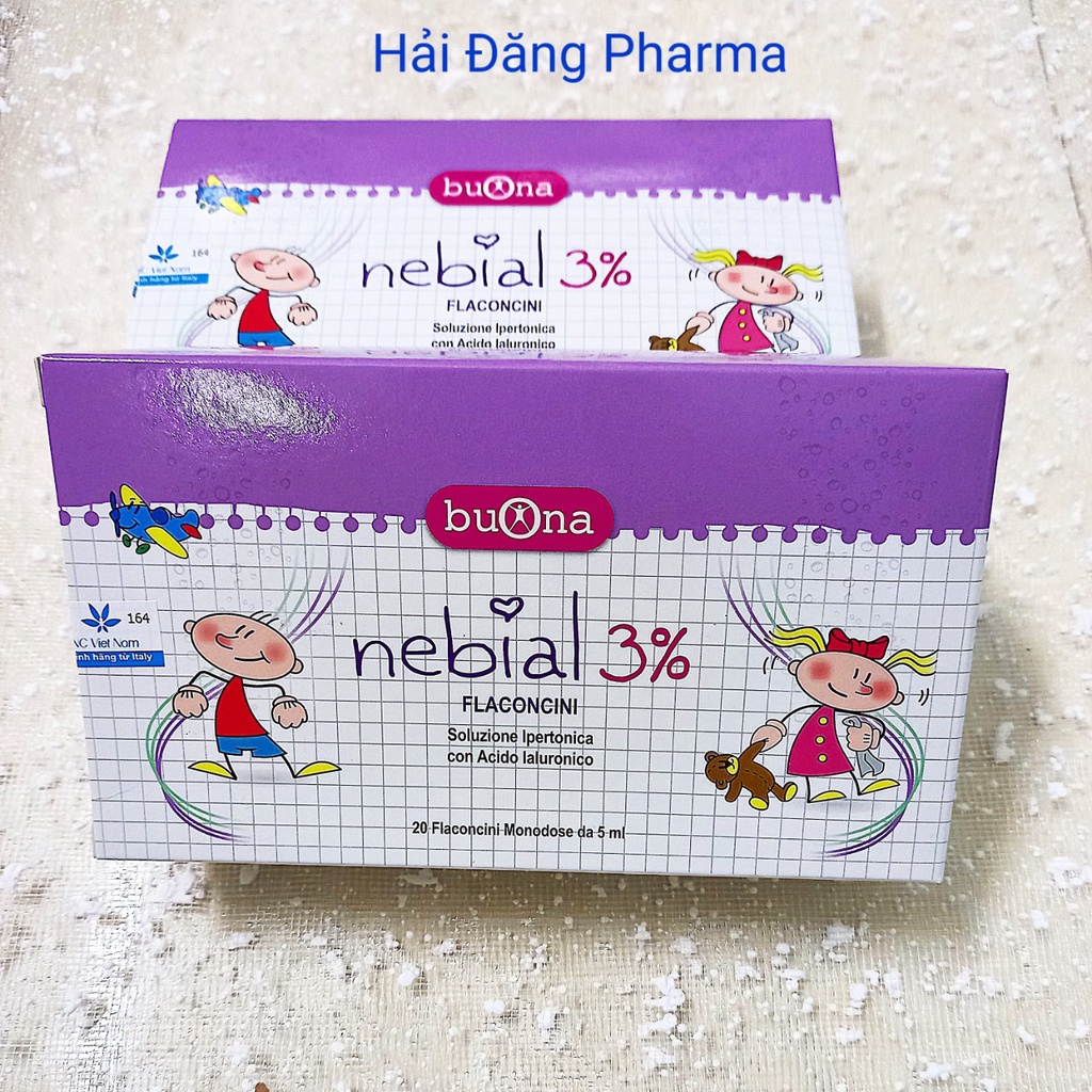 Muối Nebial 3% Flaconcini, Giảm sổ mũi, ngạt mũi an toàn cho trẻ sơ sinh . Ống 5ml