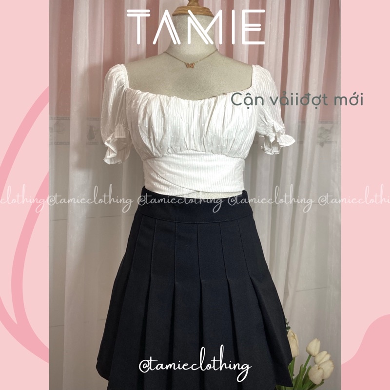 Áo Croptop XÔ BI TRẮNG NƠ LƯNG TAMIEclothing