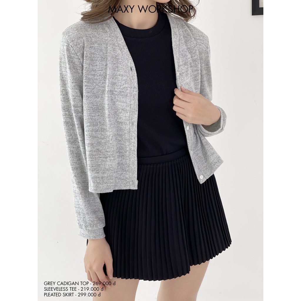 Áo Cadigan mỏng đơn giản dài tay Grey cadigan Maxy Workshop