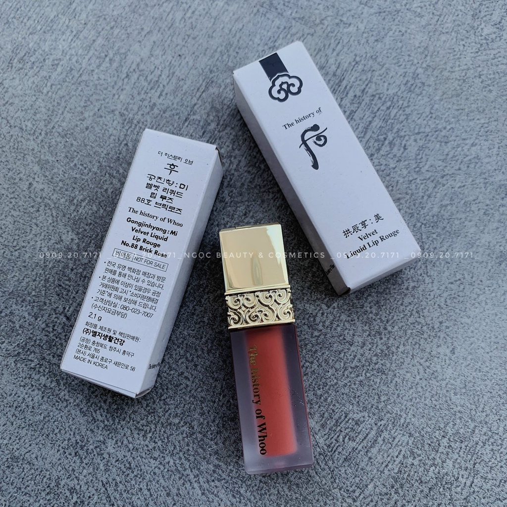 Son kem nhung lì Whoo GJH Mi Velvet Liquid Lip Rouge mini 2.3g