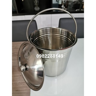 XÔ INOX CÓ NẮP ĐỰNG NƯỚC LÈO(NƯỚC LẨU), ĐỰNG ĐÁ.