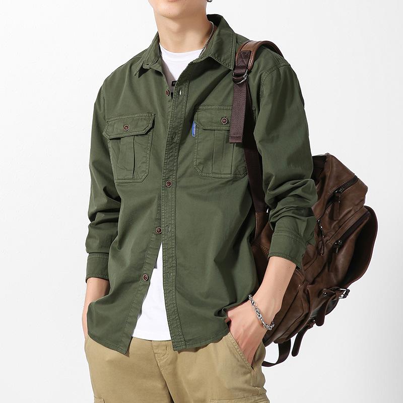 Áo Khoác Nam Áo Khoác Kaki Unisex Form Rộng Trơn Đẹp Thời Trang Màu Xanh Rêu Tại Gen Z Store HN