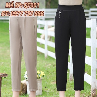 Quần dài chất thun mát vừa 90kg Thời Trang Dành Cho Phụ Nữ Trung Niên