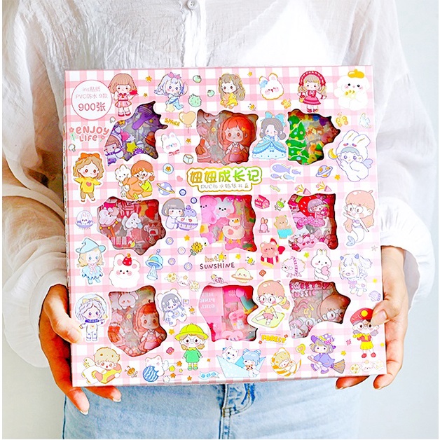 🌸Set 900 tấm sticker nhãn dán trang trí màu sắc dễ thương🌸