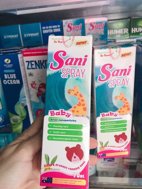 ✅Xịt mũi sani spray baby tất thành nước muối biển sâu ( an toàn cho trẻ sơ sinh )