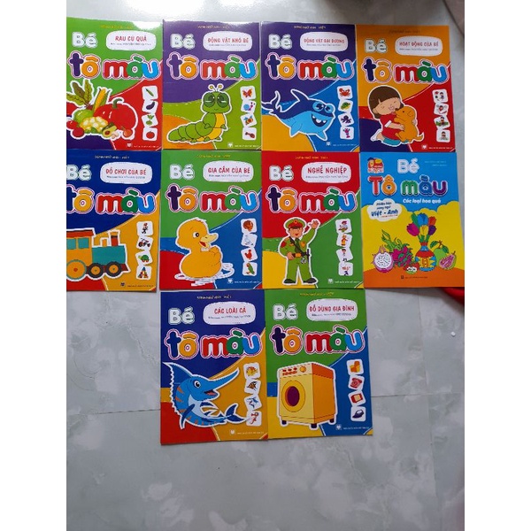 Bộ 10 quyển tập tô cho bé nhiều chủ đề
