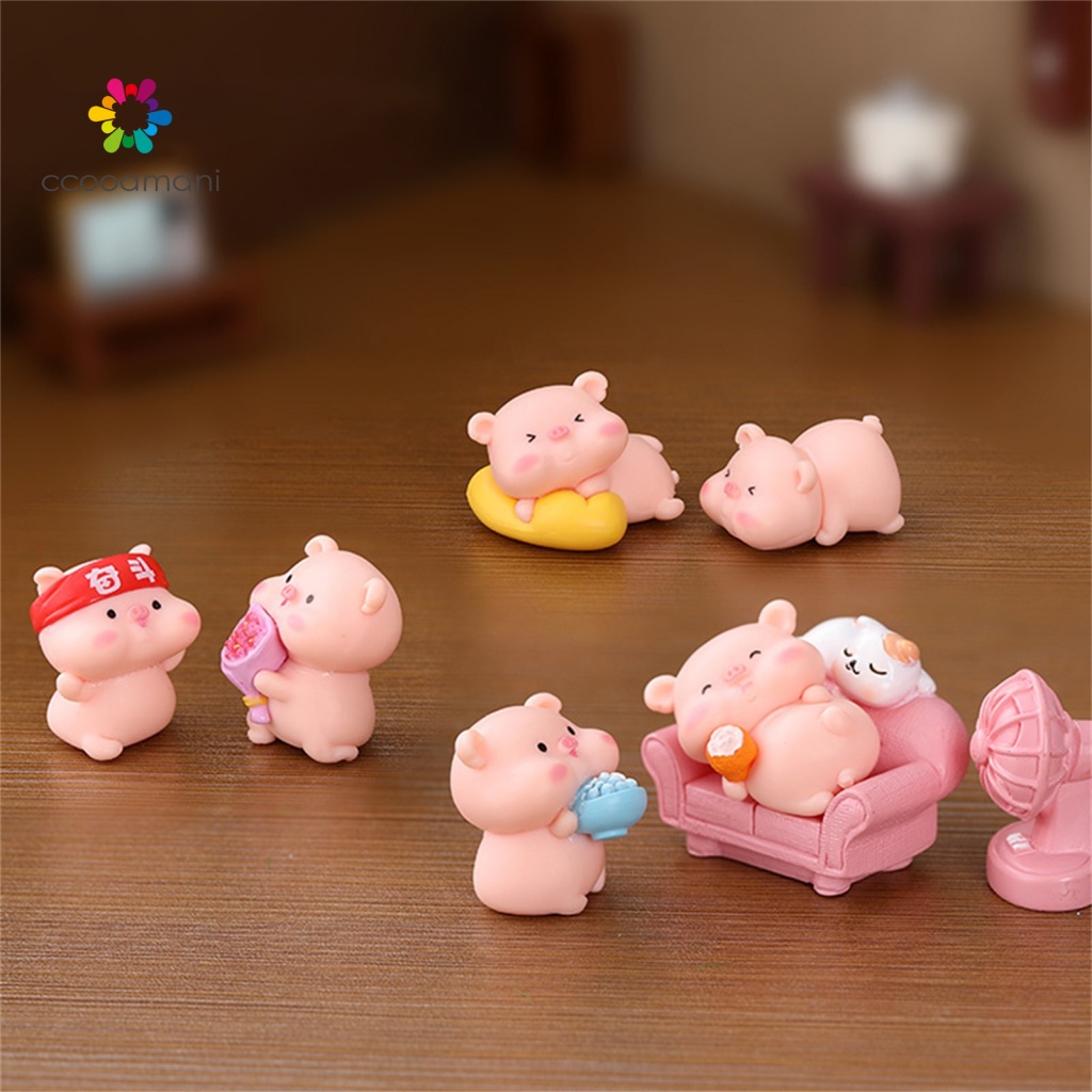 Bộ 6 Tượng Heo Con Mini Dễ Thương