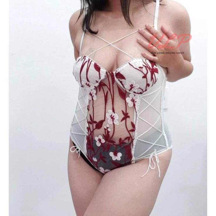 _DN45_Bodysuit ren thêu hoa