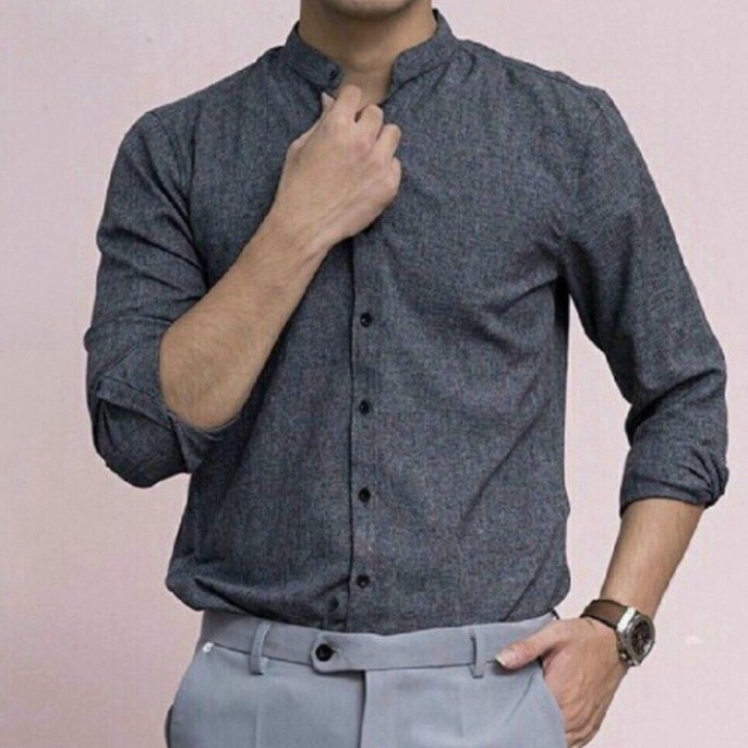 Áo Sơ Mi Nam Cổ Tàu Dài Tay Cao Cấp Hàng VNXK | BigBuy360 - bigbuy360.vn