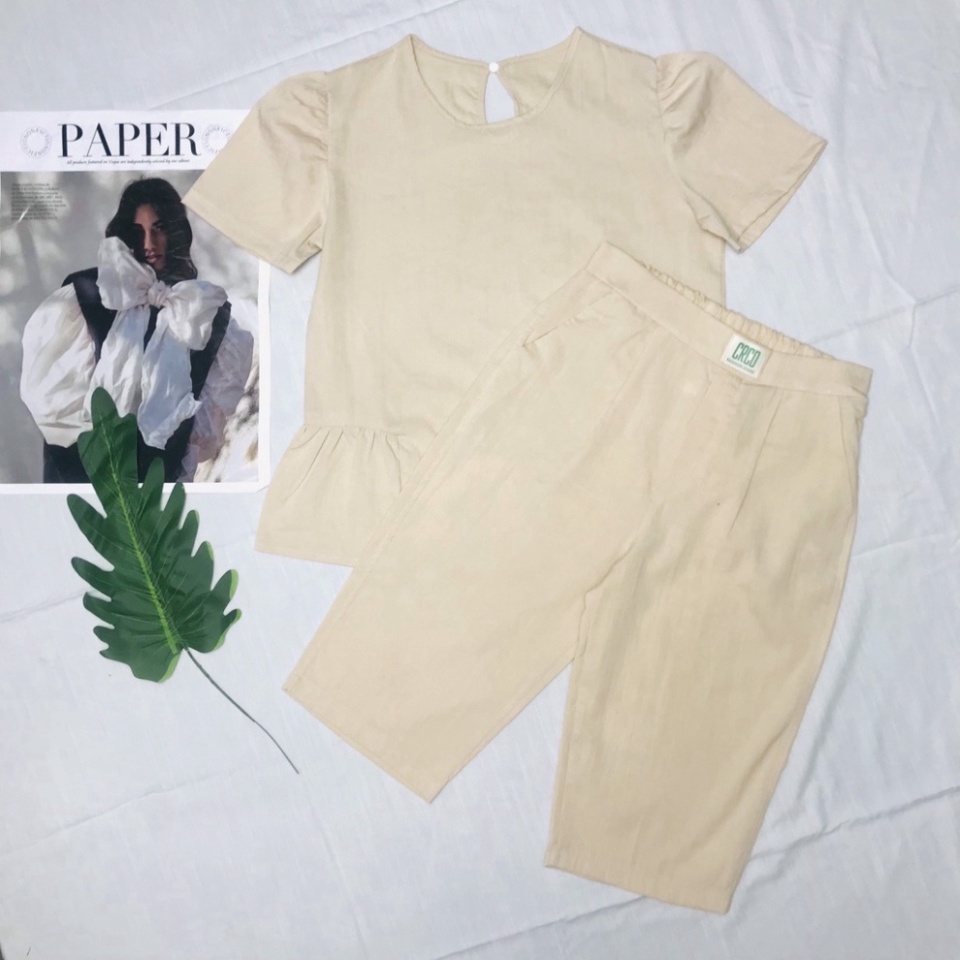 Đồ bộ mặc nhà nữ bộ lửng đũi siêu mát