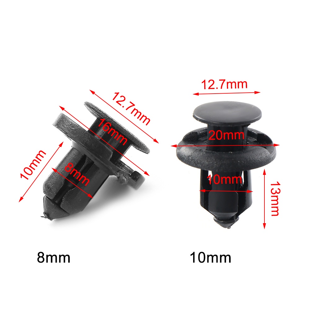 Set 20 đinh tán nhựa lỗ 8mm,10mm cho xe hơi Honda Civic Accord , ô tô
