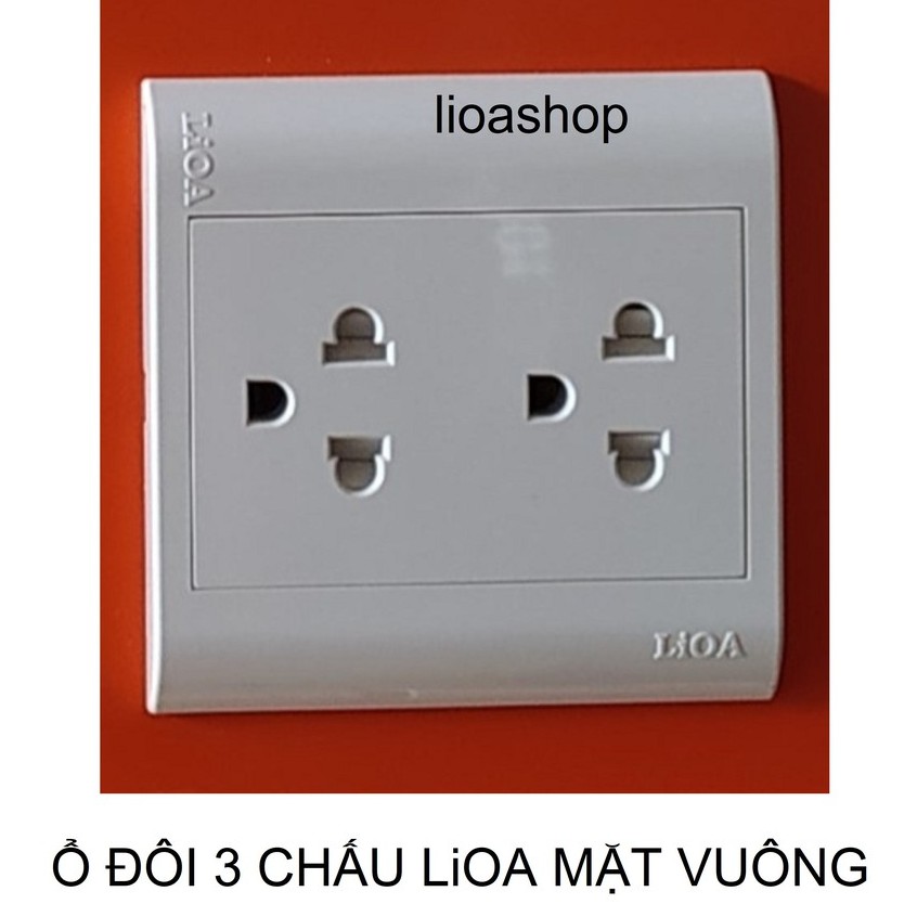 Ổ ĐÔI 3 CHẤU LiOA MẶT VUÔNG.