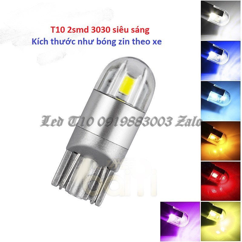 1 bóng đèn xi nhan demi Led T10 2smd 3030 siêu sáng cho xe máy