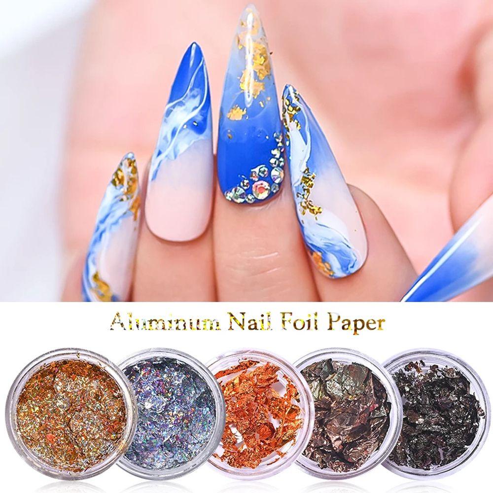 Phụ Kiện Trang Trí Móng Nghệ Thuật Phong Cách|Vòng Đeo Tay Nhiều Màu Sắc Dễ Thương Xinh Xắn|Hình Dán Móng Tay 3D Bằng Nhôm Hình Chiếc Lá