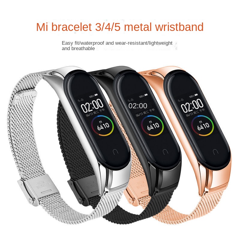Dây Đeo Inox Milanese Chống Nước Phù Hợp Cho Đồng Hồ Thông Minh Xiaomi Band 3/4 Mi Band 5/6