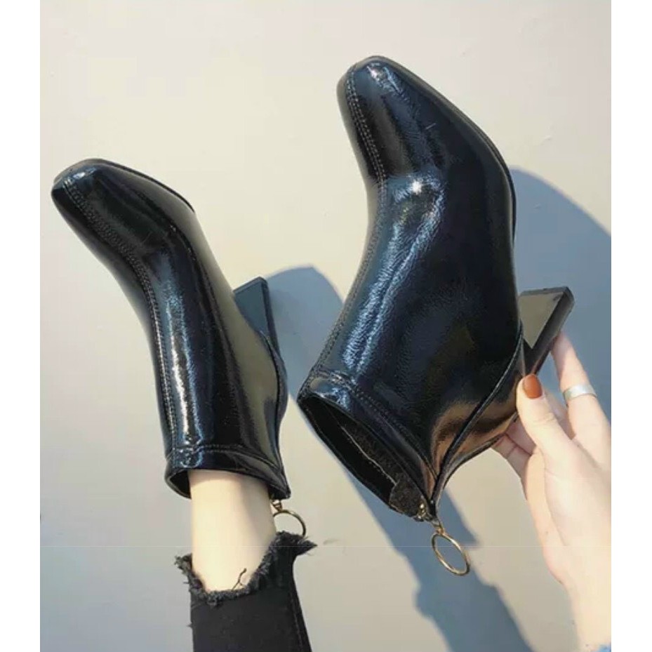 Boots nữ cổ lửng thời trang gót 7 phân cực hót