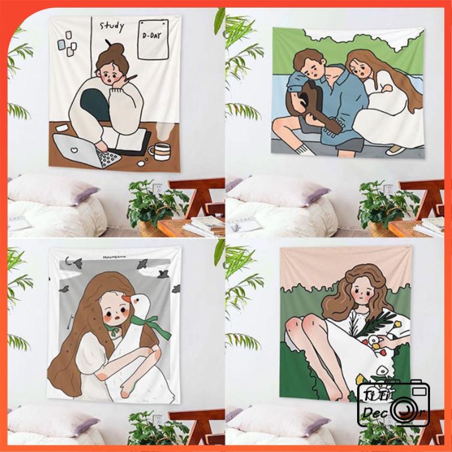 [32x40cm] [TẶNG MIẾNG DÁN STICKERS] Vải treo tường mini decor góc nhỏ cá nhân trang trí nhà cửa - TiTi Decor