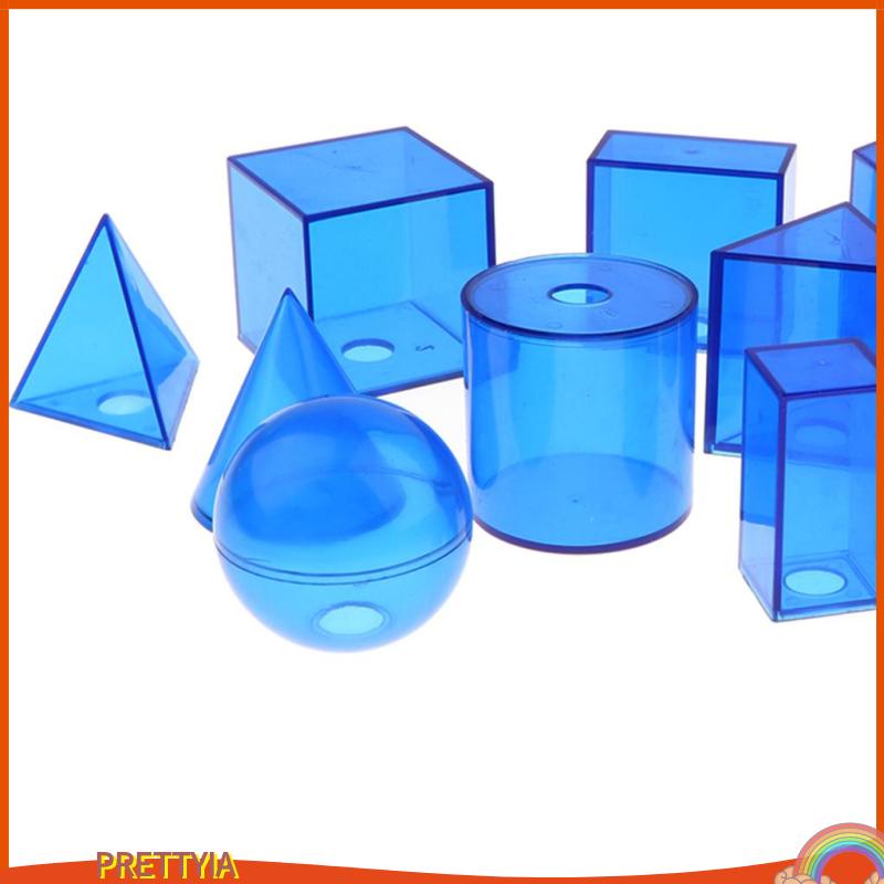 Bộ Đồ Chơi Hình Học 3D Màu Trơn Hỗ Trợ Dạy Toán Cho Bé