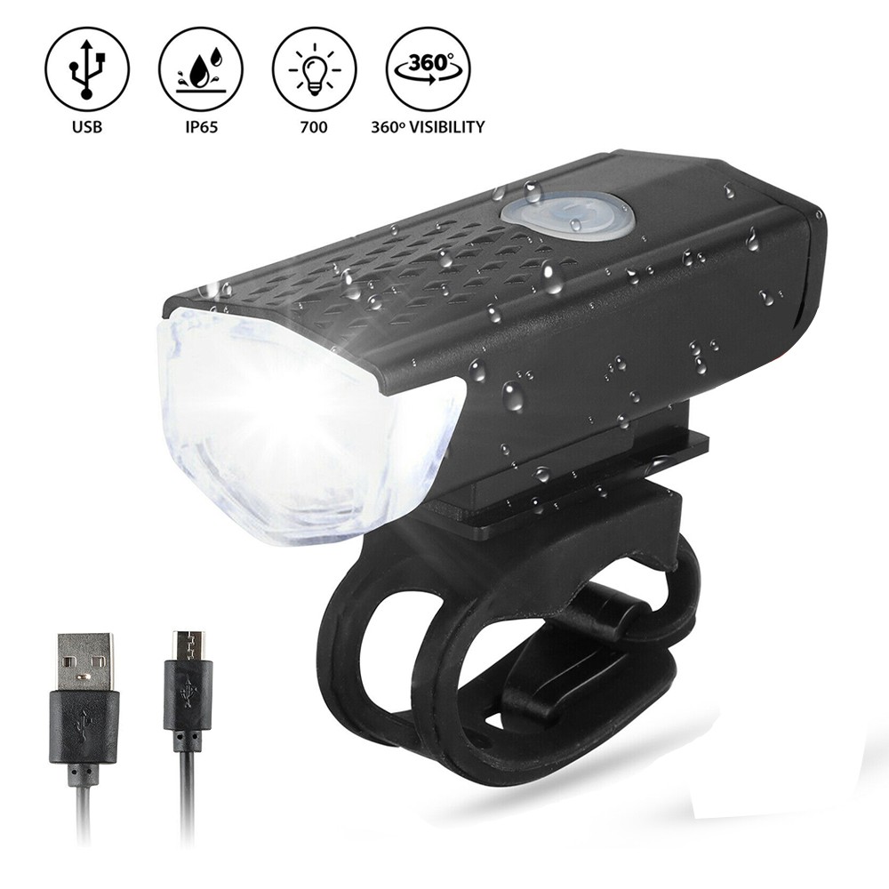 Bộ Đèn Pha LED 300 Lumens Sạc USB Cho Xe Đạp Leo Núi