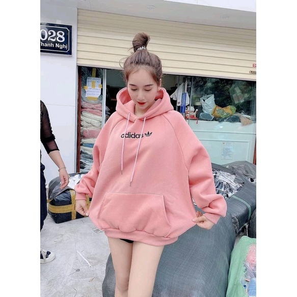 Áo hoodie có mũ adi.das Bonbonth chất liệu nỉ cotton dành cho nữ