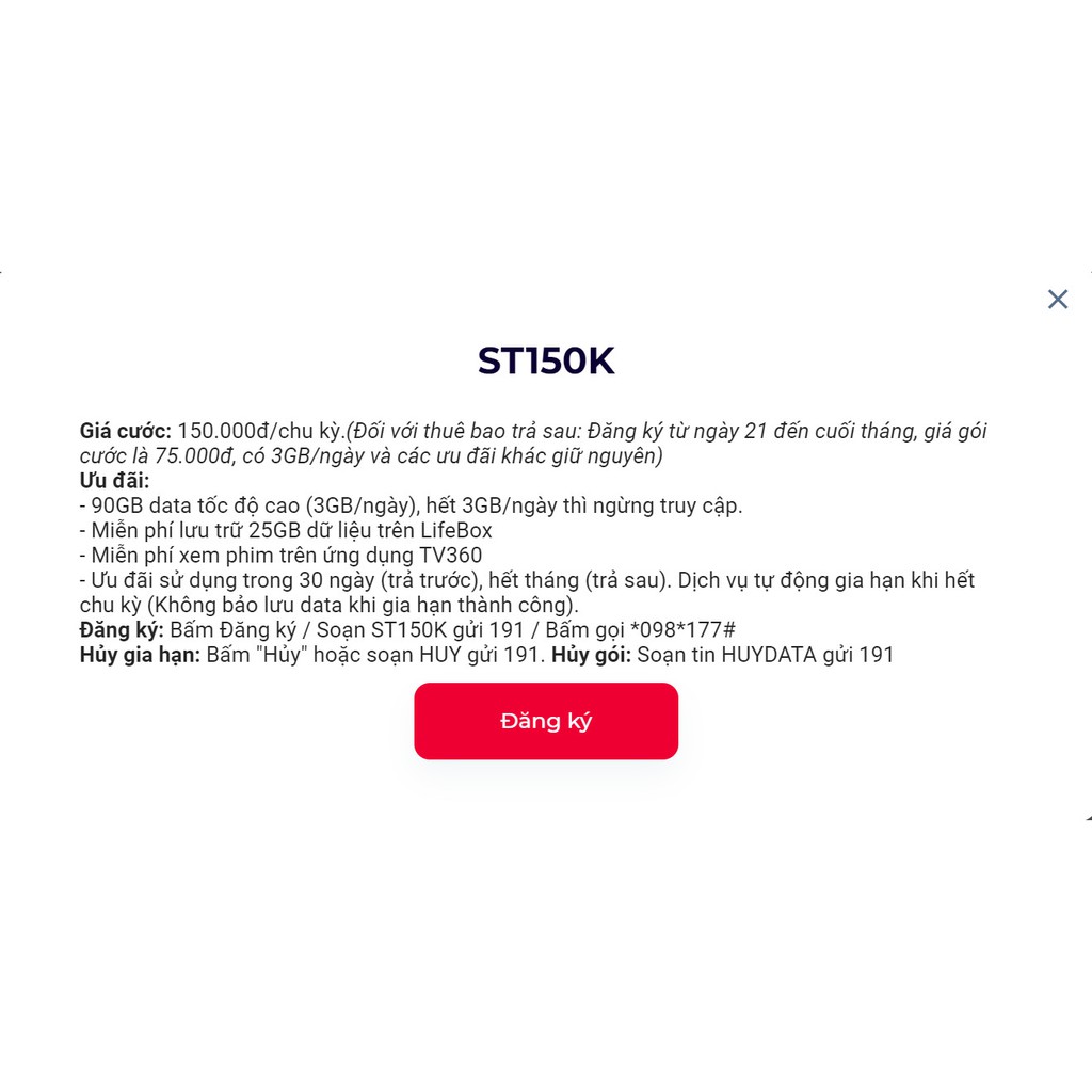Giảm giá data Viettel các gói v90c,st90,st120k,v120,v120n,v150c,st150k,v200c