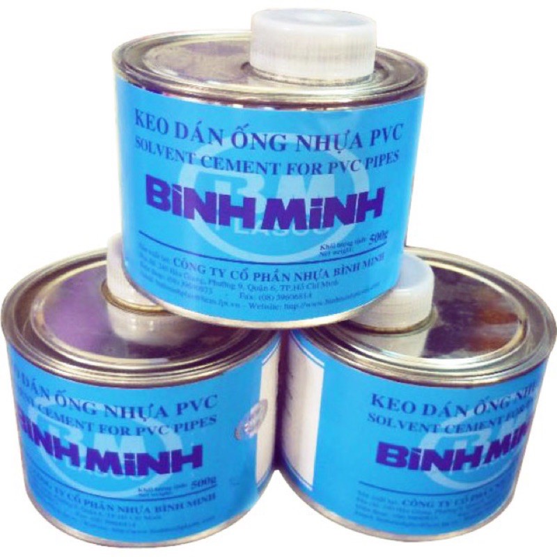 KEO DÁN ỐNG NHỰA BÌNH MINH LON 200g - 500g