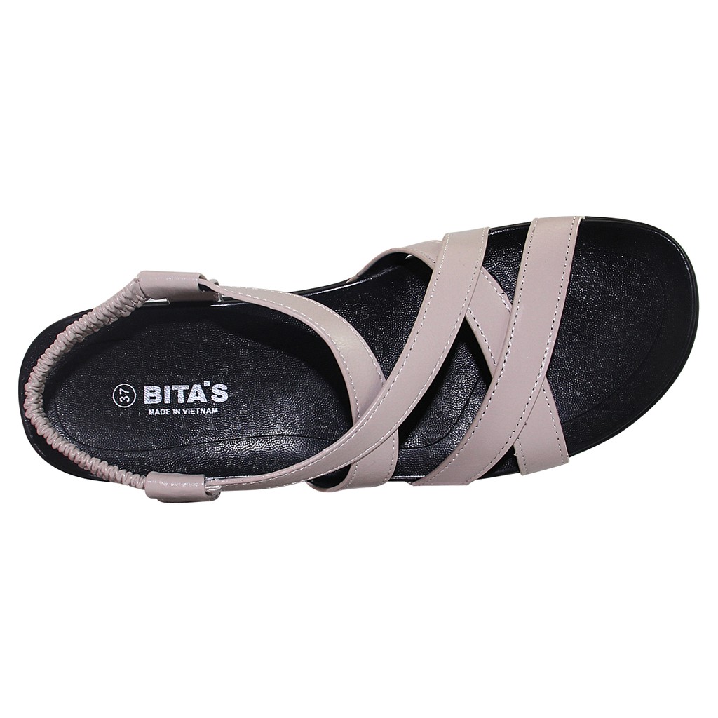 GIÀY SANDAL QUAI DÂY CHÉO ĐẾ BẰNG NỮ BITA'S SYN.219 (ĐEN + HỒNG + KEM) - BITAS