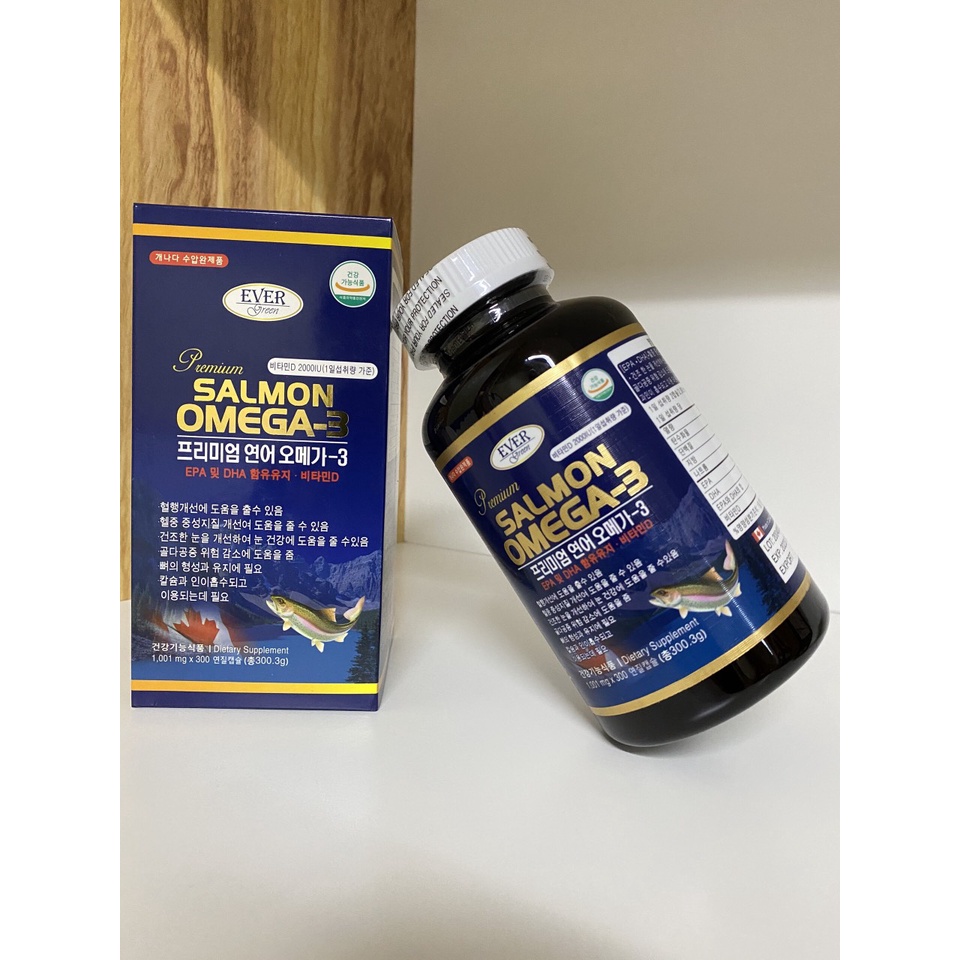 OMEGA3 Cá Hồi Xanh Hàn Quốc - Hộp 300 Viên