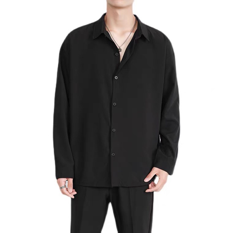 Áo sơ mi nam đẹp nhiều màu unisex trơn form rộng vừa vải lụa mịn mềm mại phong cách Hàn Quốc Hothit 2022