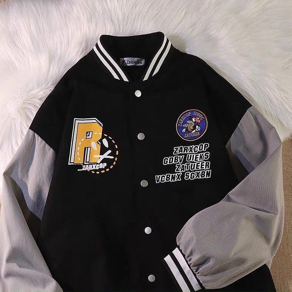 Áo khoác BOMBER R nỉ bông màu ĐEN/NÂU tay dài form rộng Ulzzang/Nam nữ unisex/FREESHIP ❤️