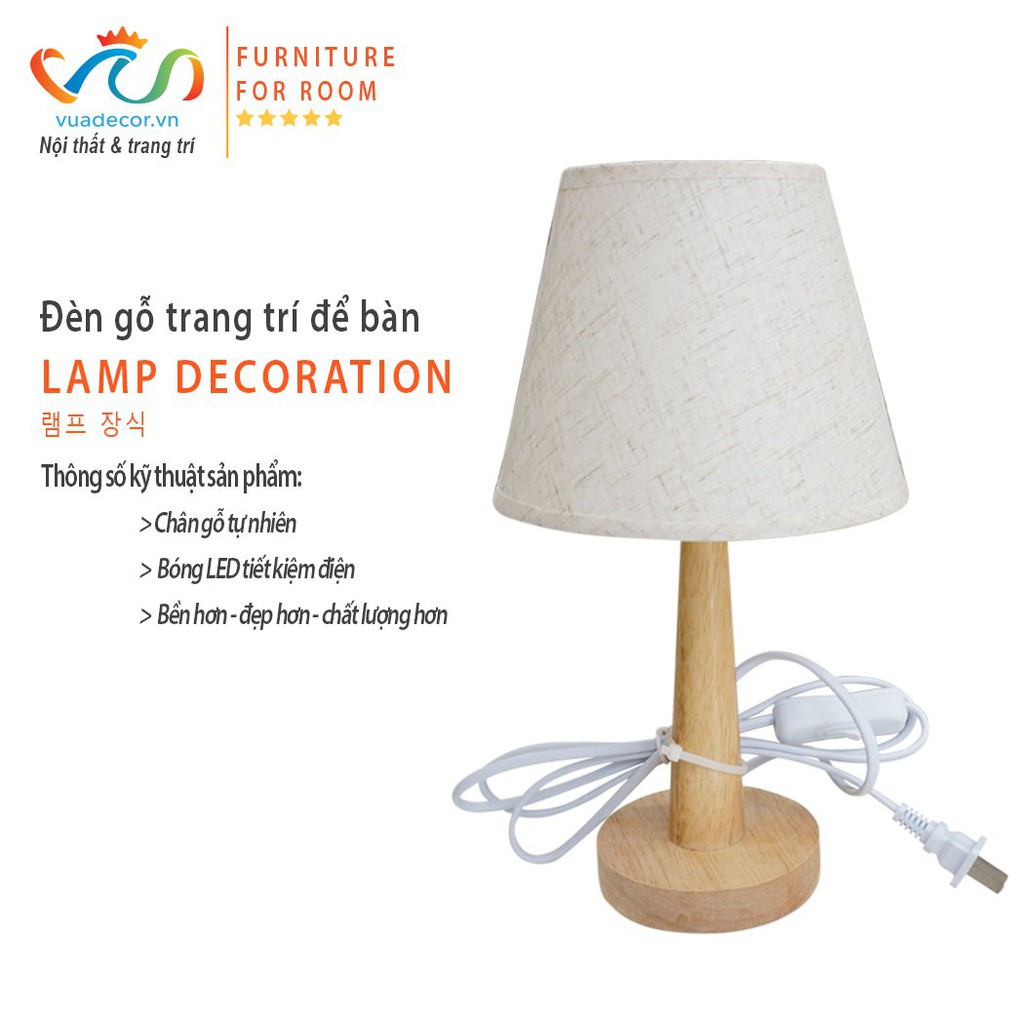 [Mã LIFEHOT1505 giảm 10% đơn 99K] Đèn ngủ để bàn VUADECOR trang trí, decor phòng ngủ phong cách hiện đại