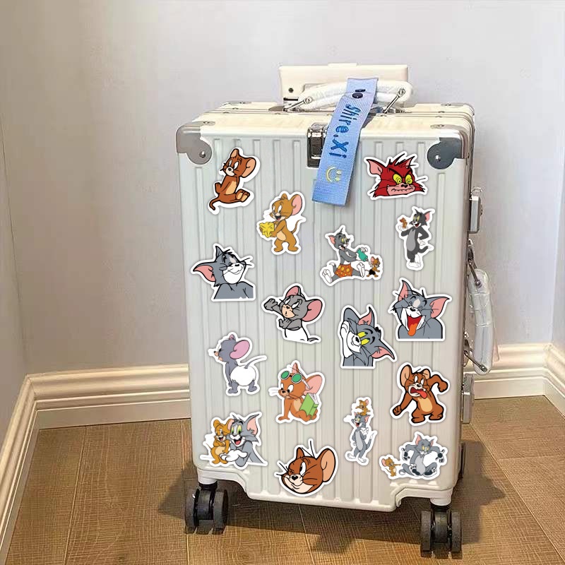 Set 60 Miếng Dán Họa Tiết Hoạt Hình Tom Jerry Phong Cách Cổ Điển Dễ Thương Chống Thấm Nước Trang Trí Đa Ứng Dụng