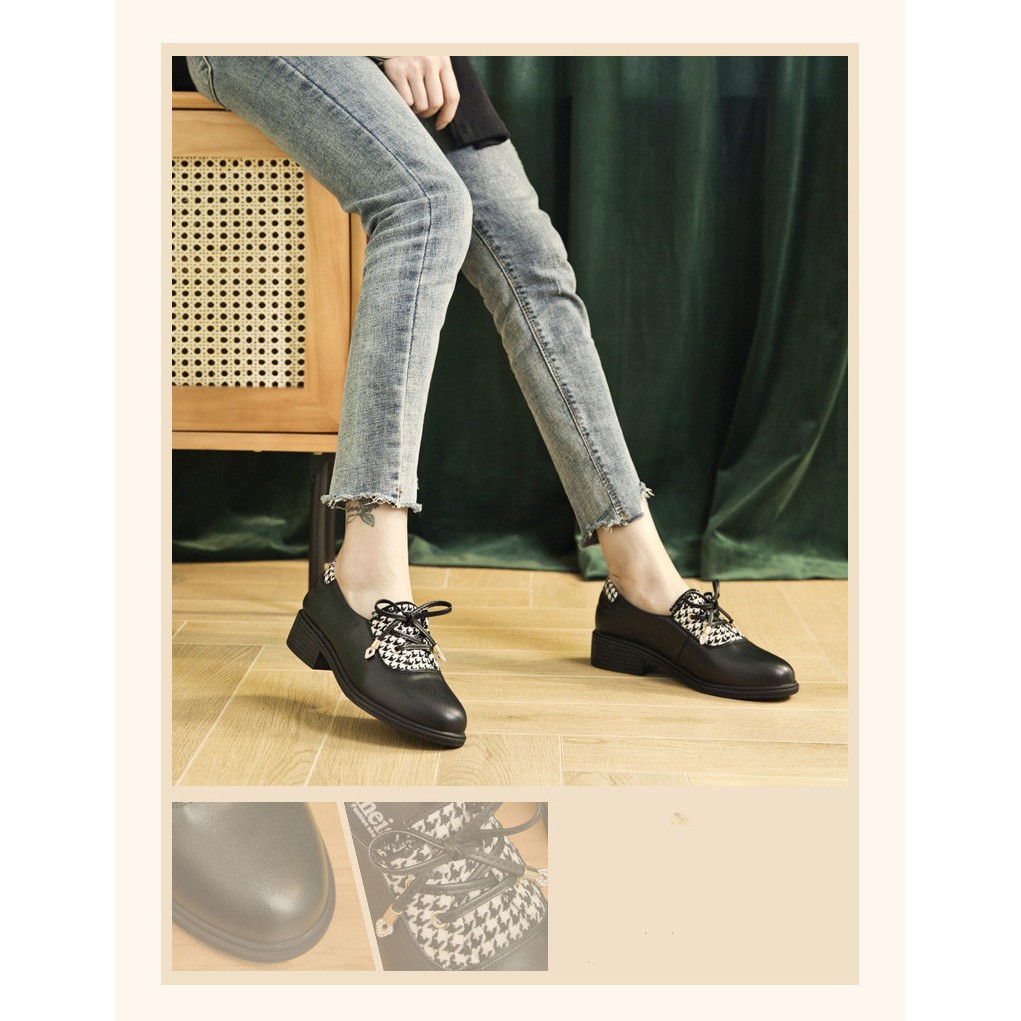 Giày LOLITA Nhật Bản Giày Da Đính Nơ Cao Gót 5 Phân