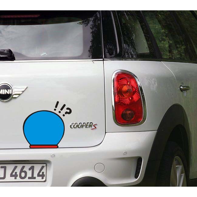 Miếng Dán Trang Trí Kính Chiếu Hậu Xe Hơi Hình Doraemon Phản Quang Chống Thấm Nước