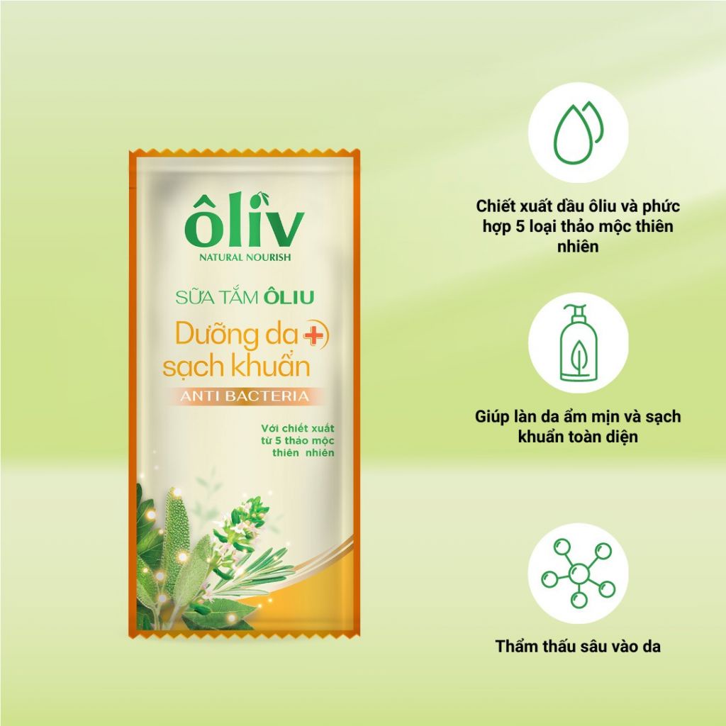 Dây Sữa Tắm Ôliv Dưỡng Da Sạch Khuẩn 12 gói