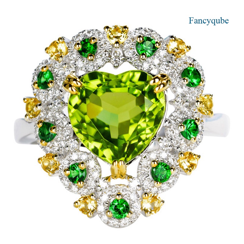 Nhẫn bạc 925 hình trái tim đính đá sang trọng cho cặp đôi