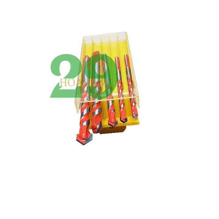 Bộ 5 mũi khoan tường, bê tông... đa năng cho máy khoan tay, bắn vít Tặng Găng Tay Bảo Hộ