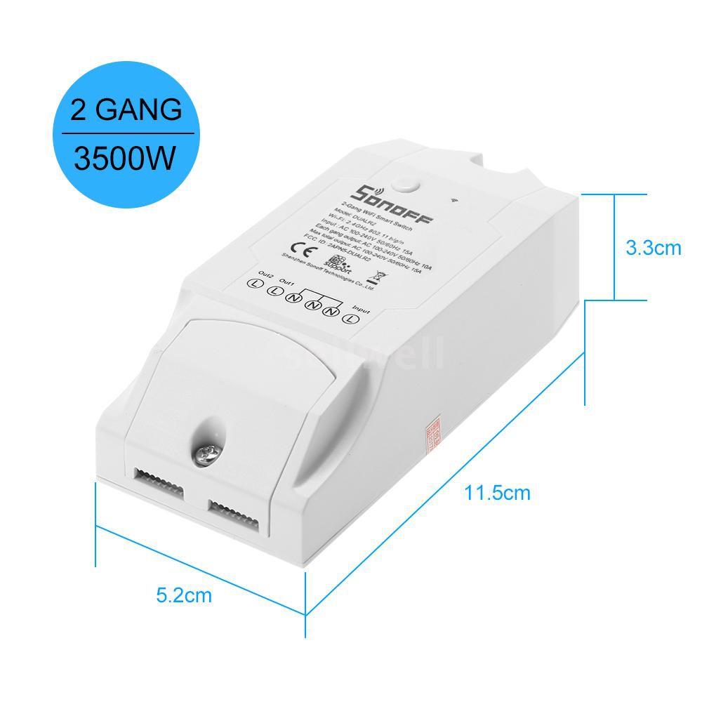 SONOFF Dual ITEAD 2 Channels WIFI Smart Switch Works with Amazon Alexa & for Google Home/Nest Universal Wireless Remote