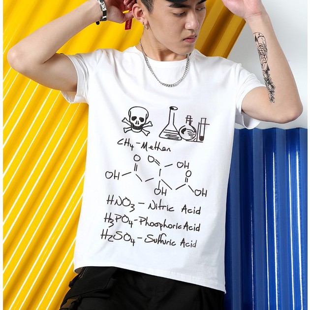 Áo Thun Nam Tay Ngắn In Hình Công Thức Hóa Học CH4 Methen DLX