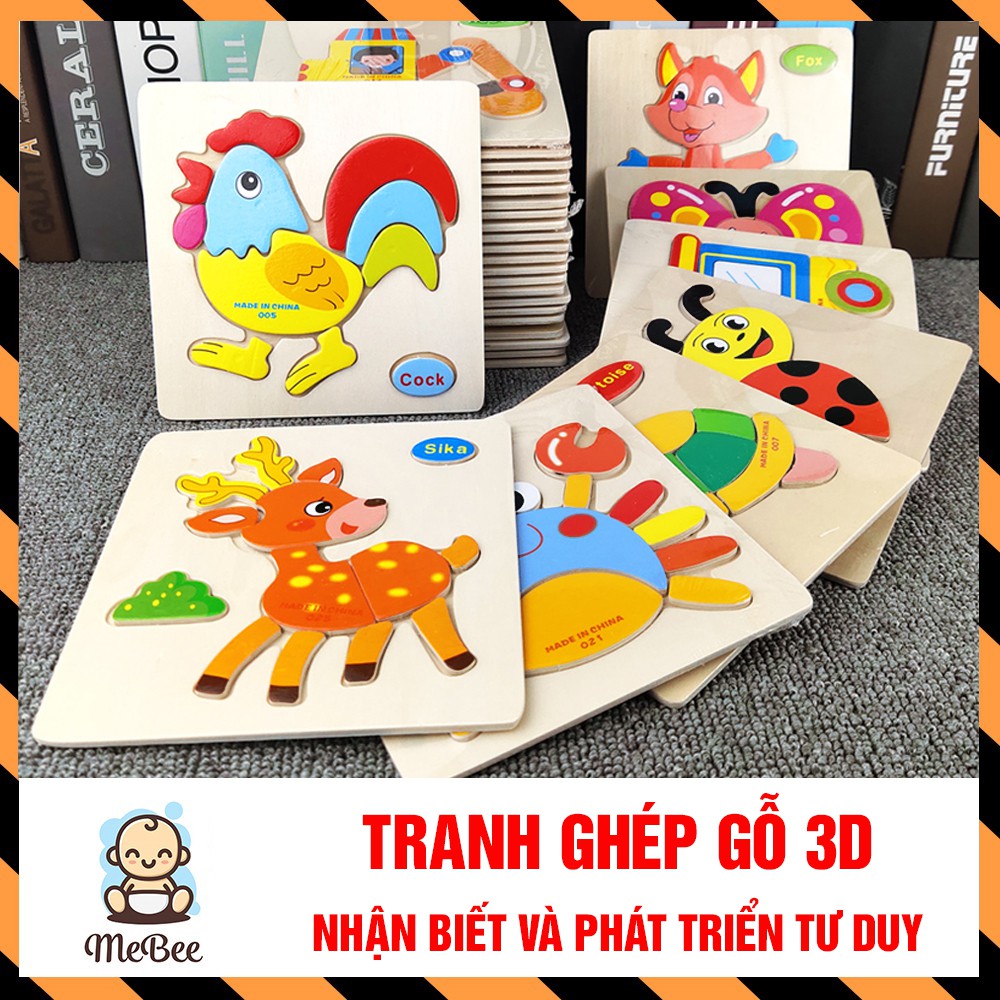 Đồ chơi Tranh ghép gỗ nổi 3D phát triển tư duy cho bé